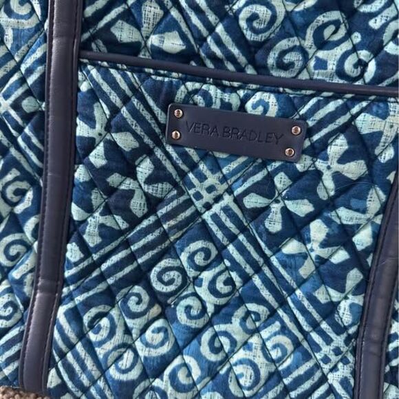 Vera Bradley Blue Cuban Tiles Tote Bag & Navy Wallet Set - Picture 3 of 8